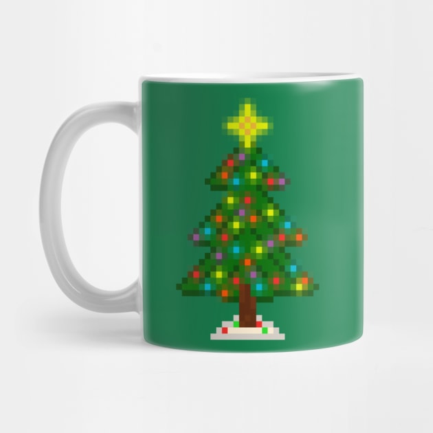 Pixel Christmas Tree with Glowing Lights (Green) by gkillerb